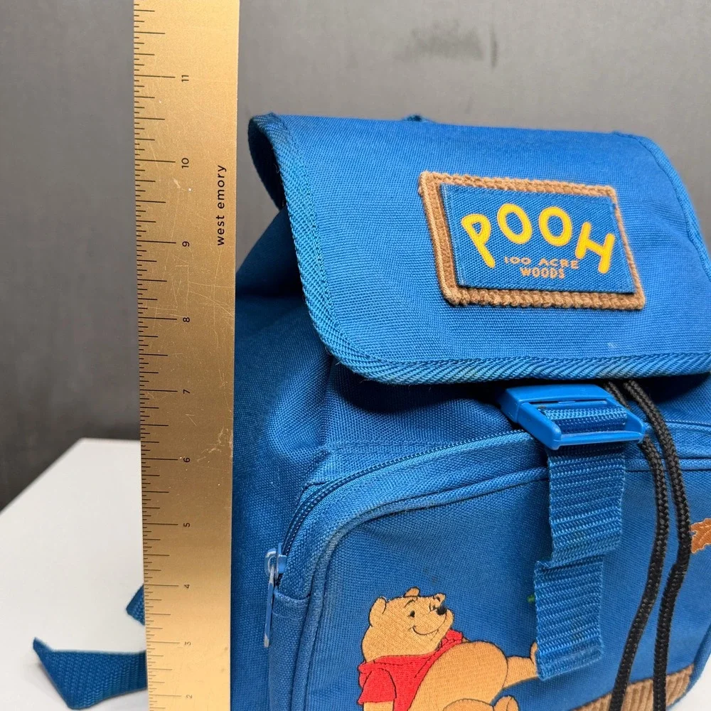 Vtg 90s Disney Winnie The Pooh Kid's Pooh 100 Acre Woods Blue Mini Backpack Bag